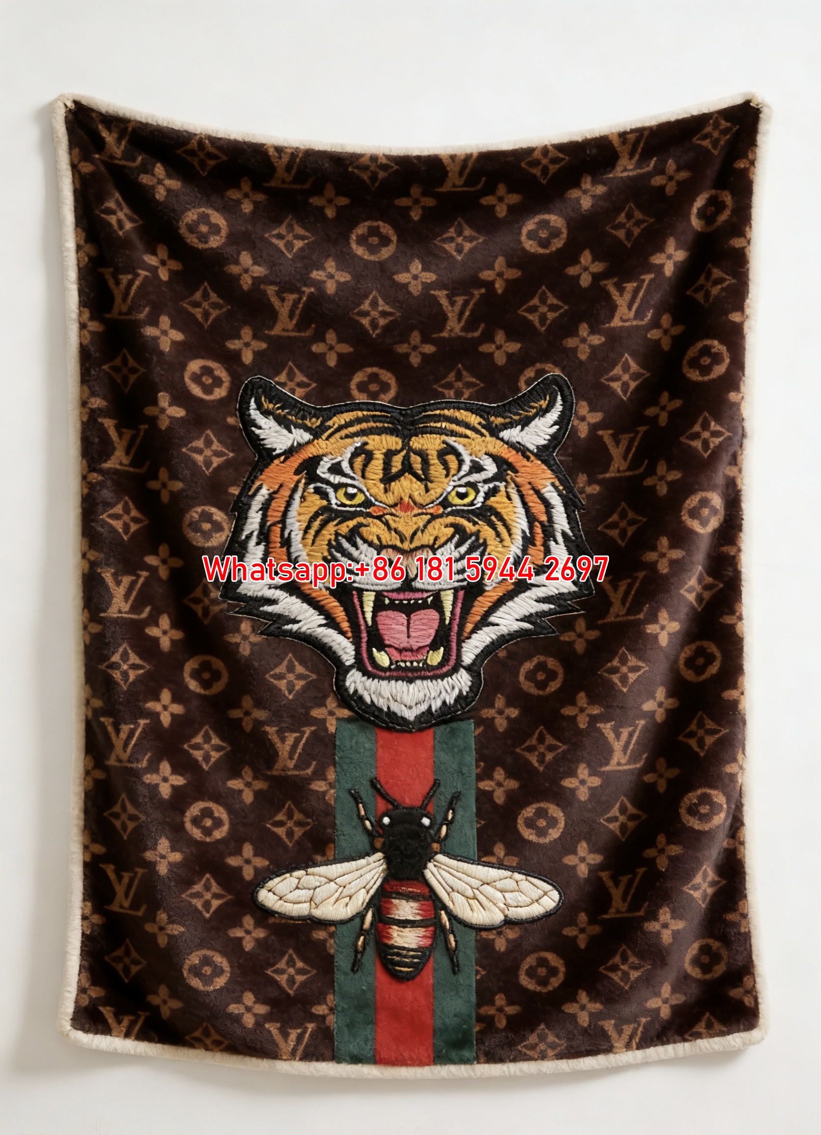 Tiger & Bee LV Monogram Blanket Luxury Tiger LV Throw 141
